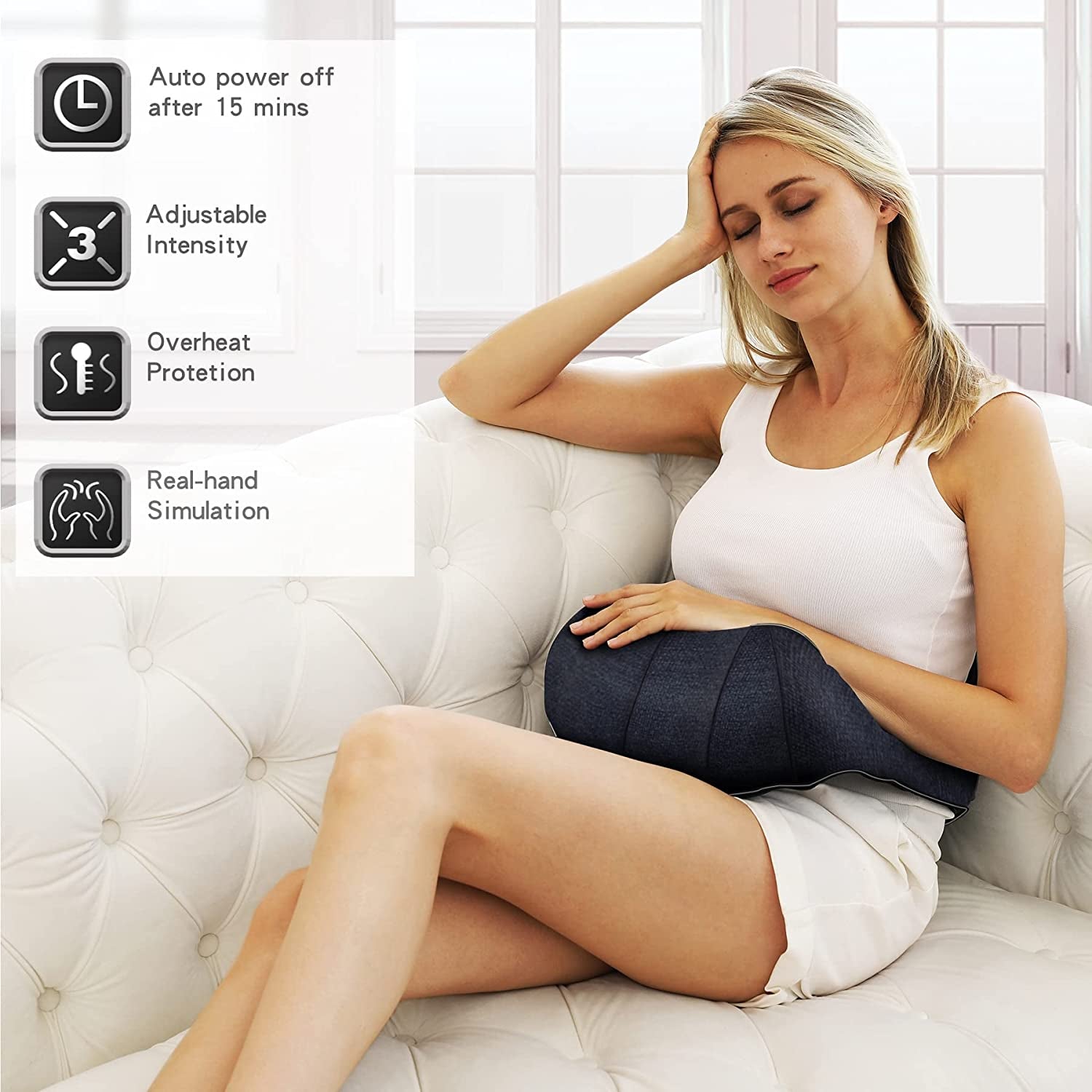 Shiatsu Back Shoulder and Neck Massager with Heat, Electric Deep Tissue 4D Kneading Massage, Best Gifts for Women Men Mom Dad, Fathers Day, Mothers Day, Christmas Gifts